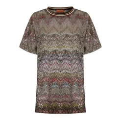 Outlet Stribet Paillet Sweater Dame T-Shirts