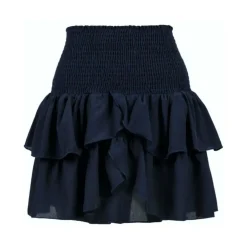 Hot Navy Blue Flæse Mini Nederdel Dame Nederdele