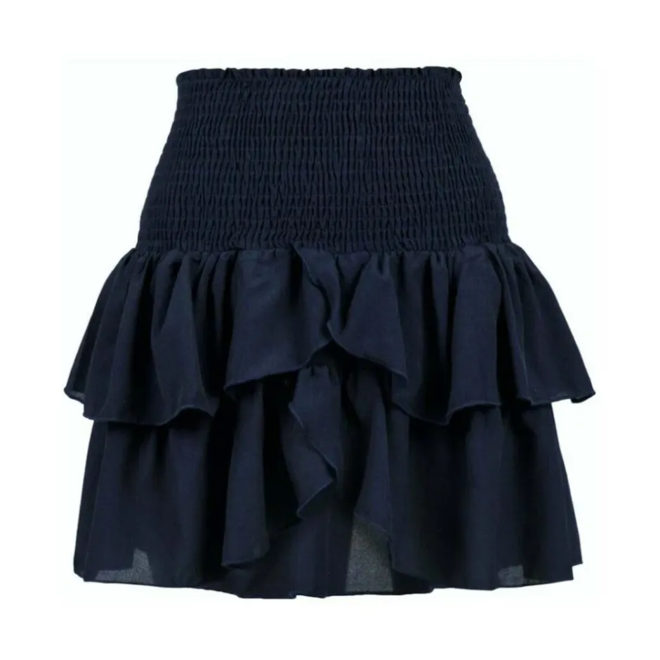 Hot Navy Blue Flæse Mini Nederdel Dame Nederdele