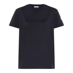 New Navy Blue Logo Patch T-shirt Dame T-Shirts
