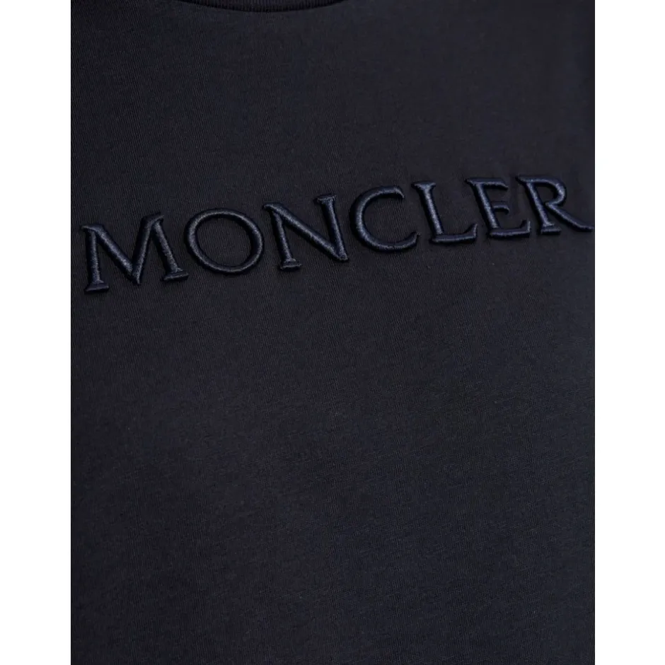 New Navy Blue Logo Patch T-shirt Dame T-Shirts