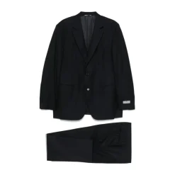Discount Navy Blue Suit med Front Button Jakkesæt