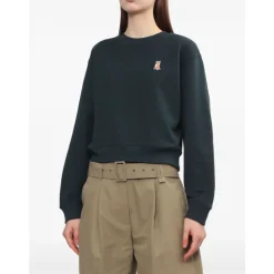 New Navy Fox Broderet Crew Neck Sweater Dame Sweatshirts