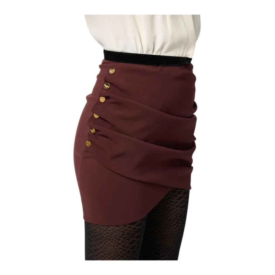 Discount Nederdel i let crepe med juvelknapper Dame Nederdele