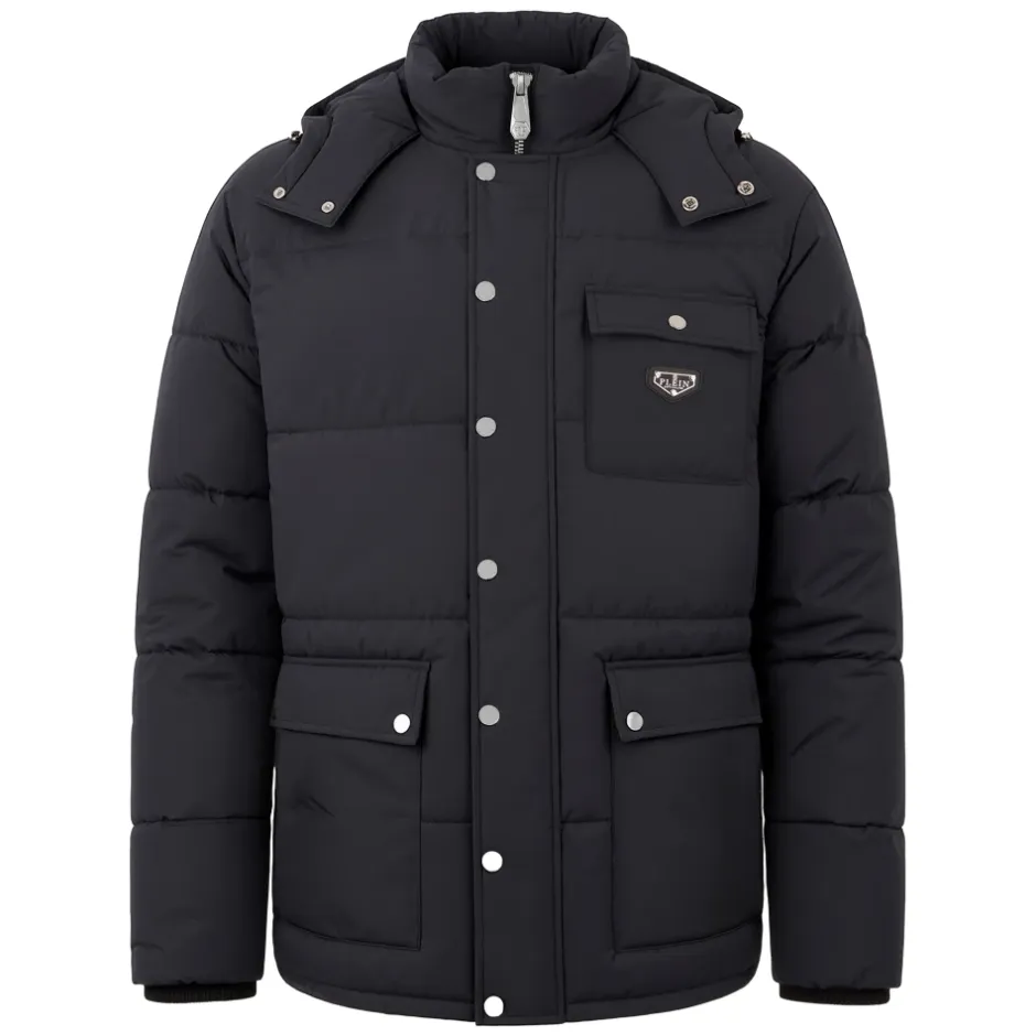 Nylon Puffer Jacket Gothic Plein Jakker