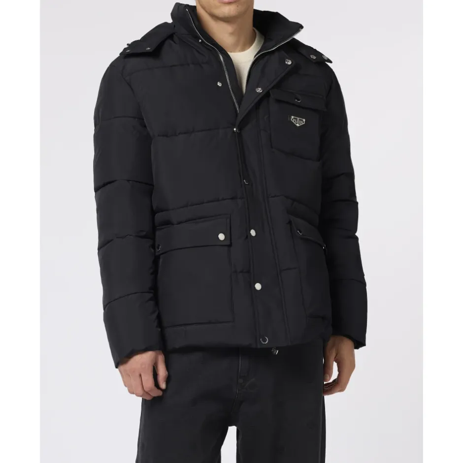 Nylon Puffer Jacket Gothic Plein Jakker