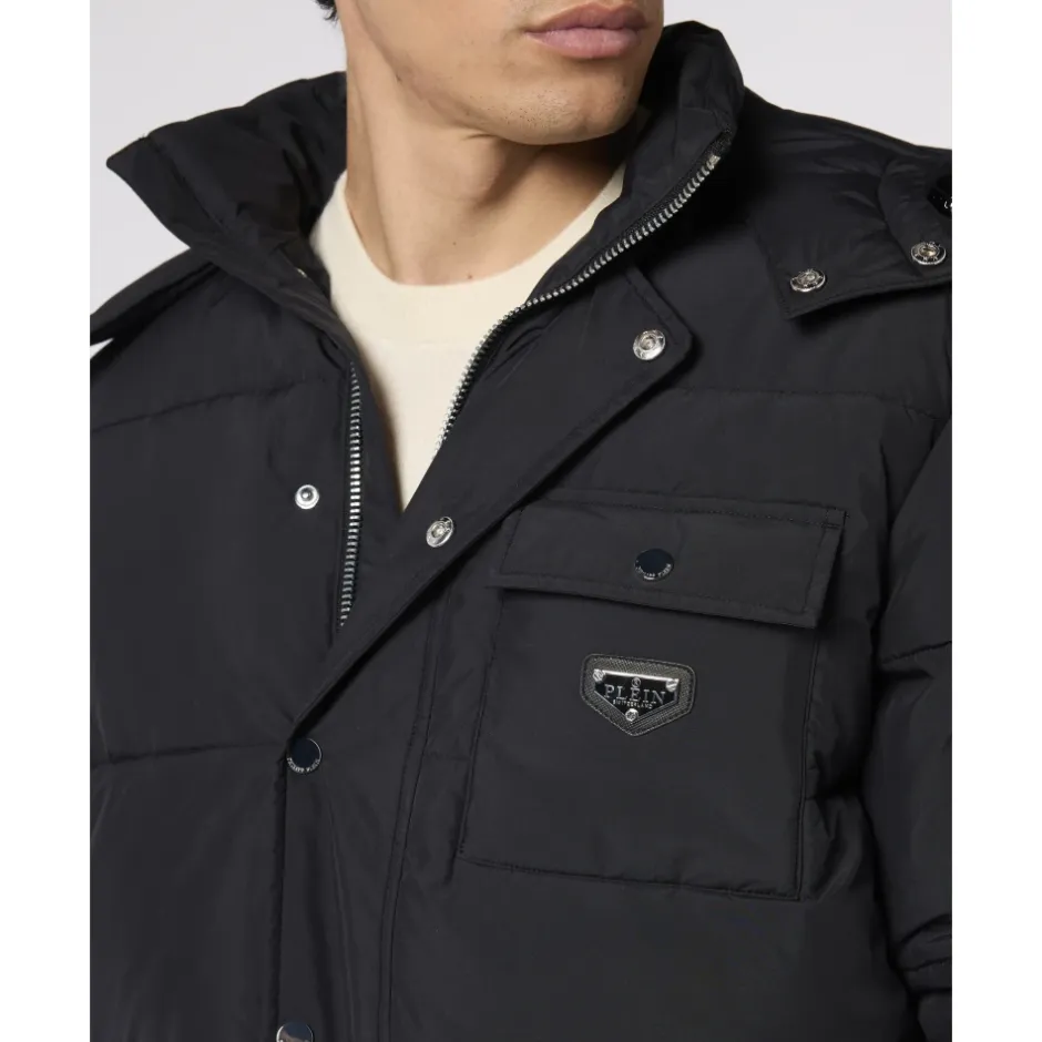 Nylon Puffer Jacket Gothic Plein Jakker