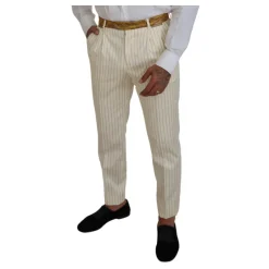 New Off White Gold Stribet Tuxedo Slim Fit Suit Jakkesæt