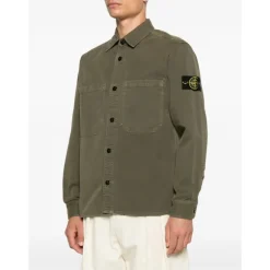 Outlet Old Effect Garment Dyed Overshirt Jakker