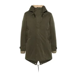 Clearance Oliven Polstret Frakke Frakker