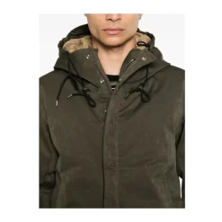 Clearance Oliven Polstret Frakke Frakker