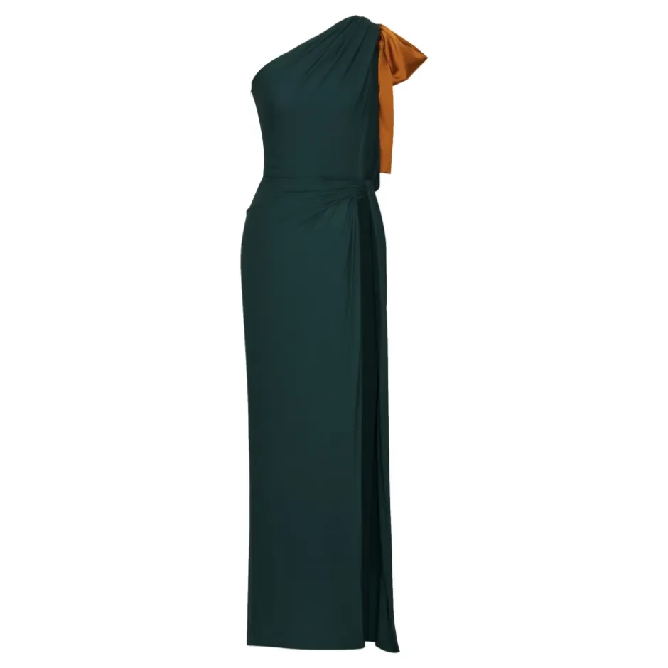 Hot One-shoulder kjole i silke crepe muslin Dame Kjoler