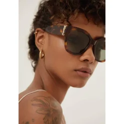 Discount Oversized Havana Cat Eye Solbriller Dame Solbriller