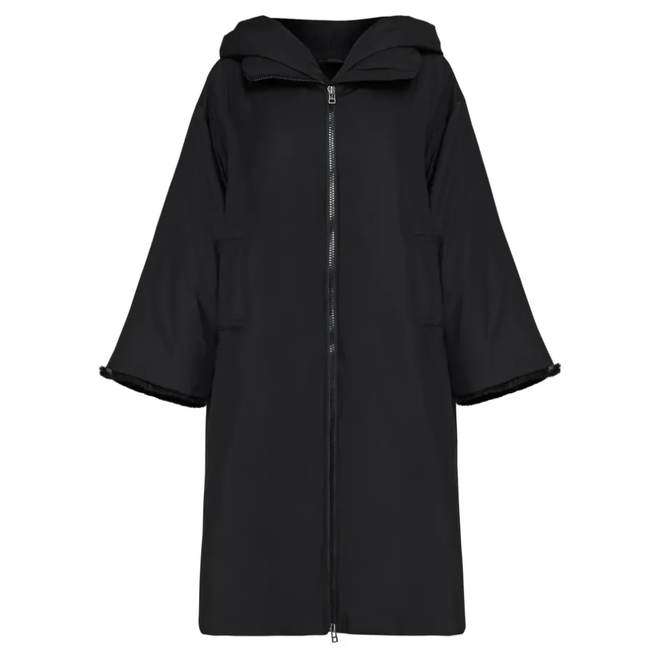 Best Oversized Hætte Puffer Jakke med Faux Pelsmanchetter Dame Frakker
