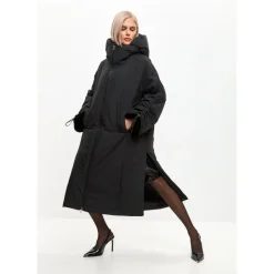 Best Oversized Hætte Puffer Jakke med Faux Pelsmanchetter Dame Frakker