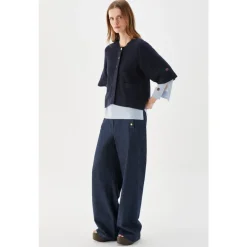 Hot Palmer Textured Cotton Cardigan Dame Striktrøjer & Sweatere