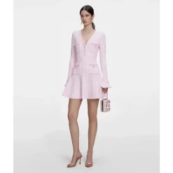 Sale Pearl Trim Knit Mini Dress Dame Kjoler
