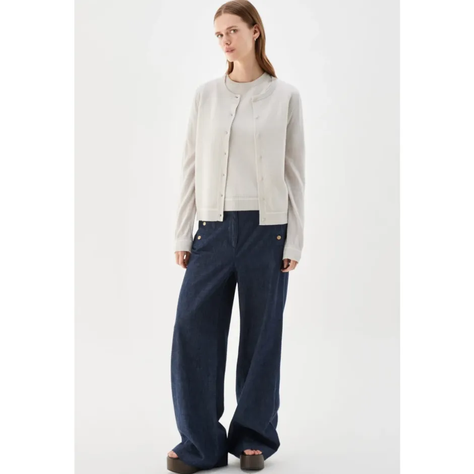 Hot Penelope Jacquard Merino Uld Cardigan Dame Striktrøjer & Sweatere