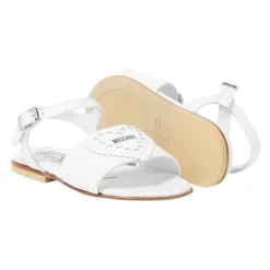Outlet Perforated Heart Leather Sandal Børn Sandaler