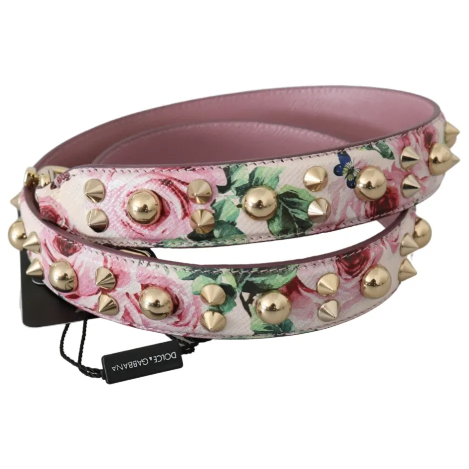 Floral Læder Stud Acry Skulderrem Dame Bæltetasker