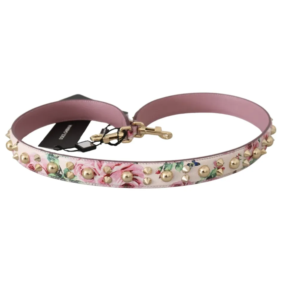 Floral Læder Stud Acry Skulderrem Dame Bæltetasker