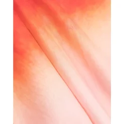 Clearance Pink Silketørklæde med Kontrastkant og Gradienteffekt Dame Tørklæder