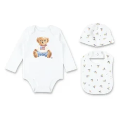 Sale Polo Bear Bomuldsgavesæt med 3 dele Børn Bodystocking & Sæt