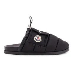 Clearance Polstret læder-mule med lomme Dame Loafers