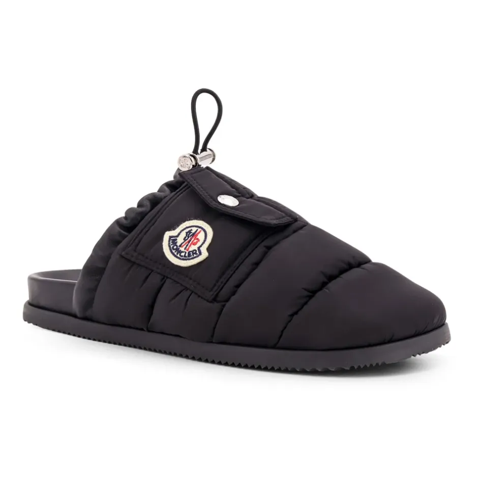 Clearance Polstret læder-mule med lomme Dame Loafers