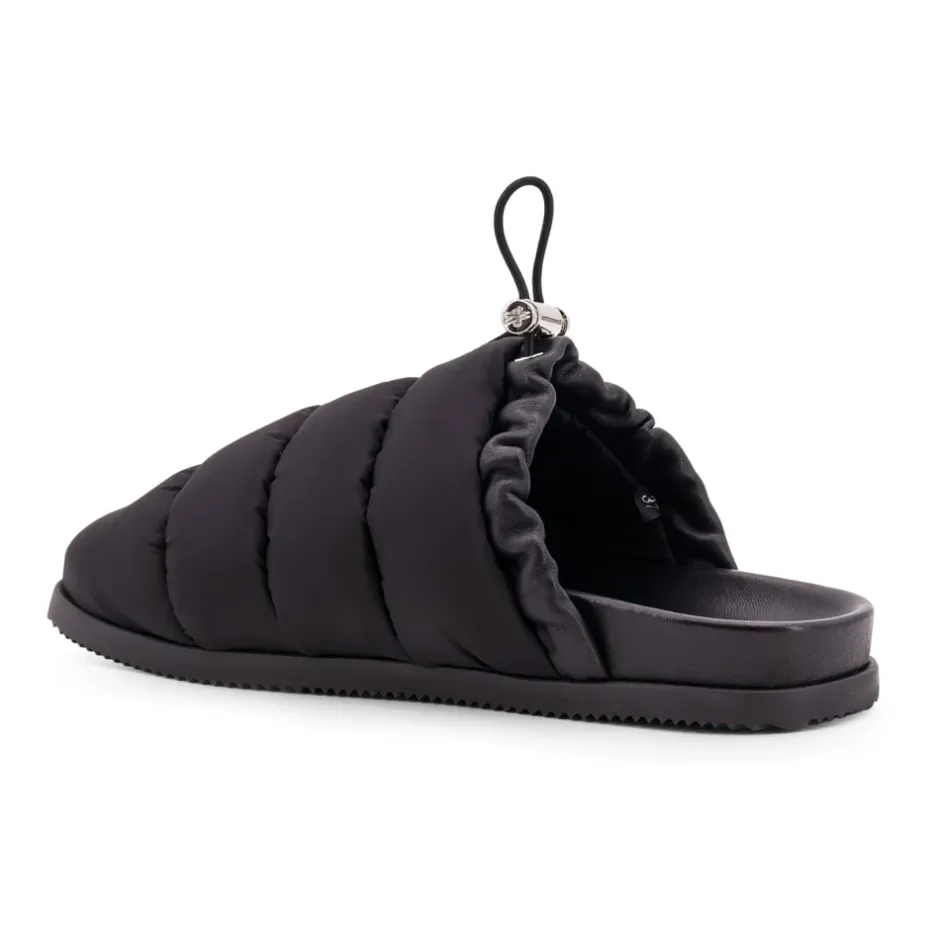 Clearance Polstret læder-mule med lomme Dame Loafers