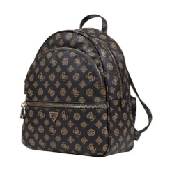 Outlet Print Rucksack med lynlås og flere lommer Dame Rygsække