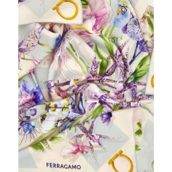 Clearance Printed Silk Foulard Dame Tørklæder