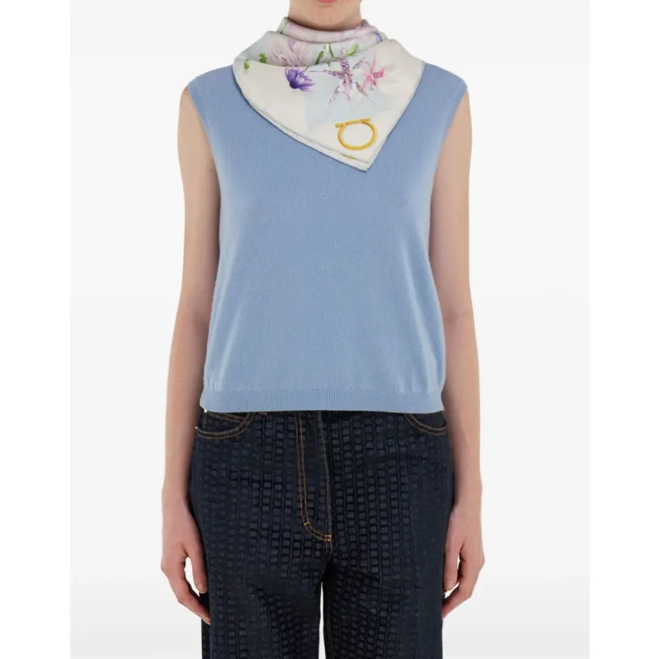Clearance Printed Silk Foulard Dame Tørklæder