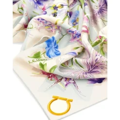 Clearance Printed Silk Foulard Dame Tørklæder