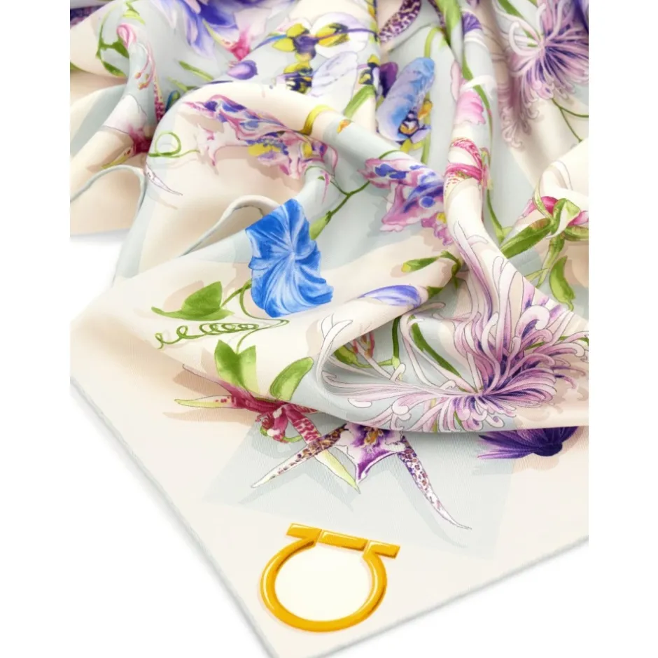 Clearance Printed Silk Foulard Dame Tørklæder