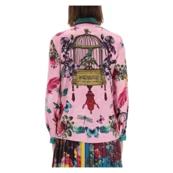 Online Printed Silk Shirt Dame Bluser & Skjorter
