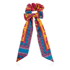 Hot Printed Twill Scarf Tie Scrunchie Børn Hår Tilbehør