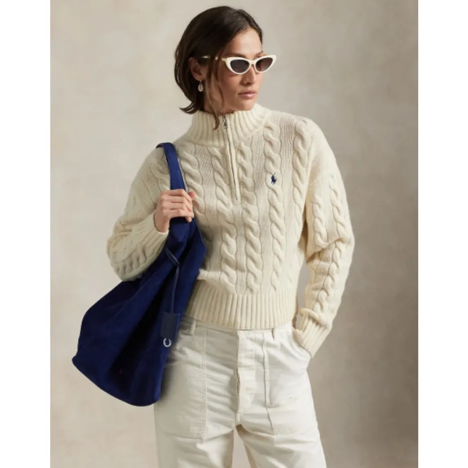 Online Pull col camionneur demi zip Dame Striktrøjer & Sweatere