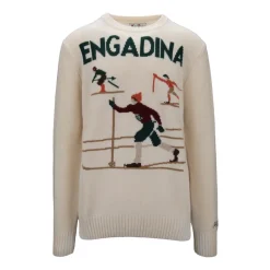 Online Pullover Sweater med Broderet Logo Strik