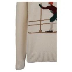 Online Pullover Sweater med Broderet Logo Strik
