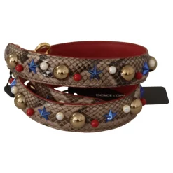 Sale Python Læder Studded Strop Dame Tilbehør Til Tasker