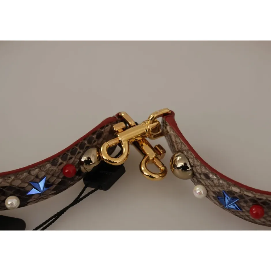 Sale Python Læder Studded Strop Dame Tilbehør Til Tasker