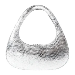 Python-Embossed Baguette Swipe Taske Dame Skuldertasker