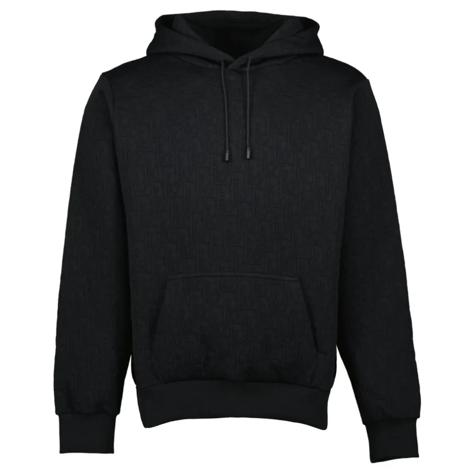 Outlet Quilted Hoodie Oblique Print Trøjer