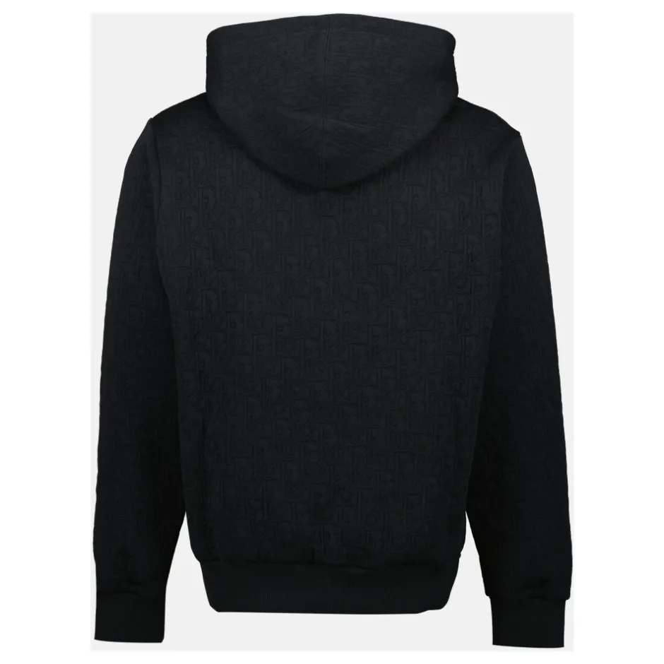 Outlet Quilted Hoodie Oblique Print Trøjer