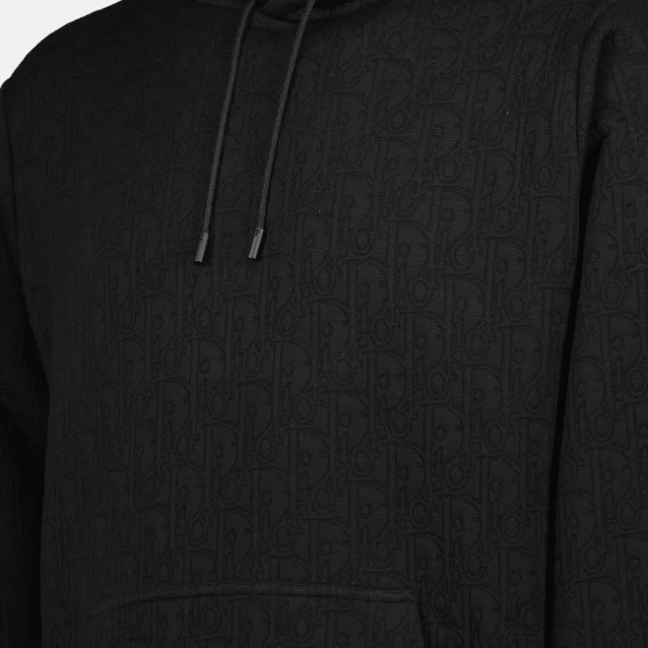 Outlet Quilted Hoodie Oblique Print Trøjer