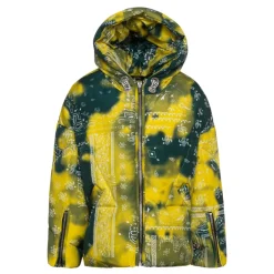 New Quiltet Børnecoat Grøn/Gul Bandana Print Børn Jakker