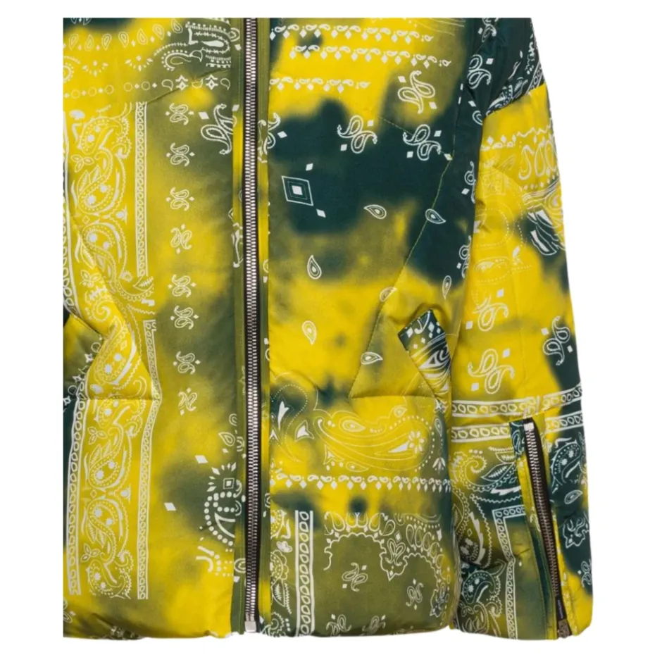 New Quiltet Børnecoat Grøn/Gul Bandana Print Børn Jakker