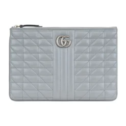Quiltet læderclutch Dame Punge & Kortholder