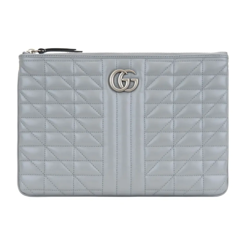 Quiltet læderclutch Dame Punge & Kortholder